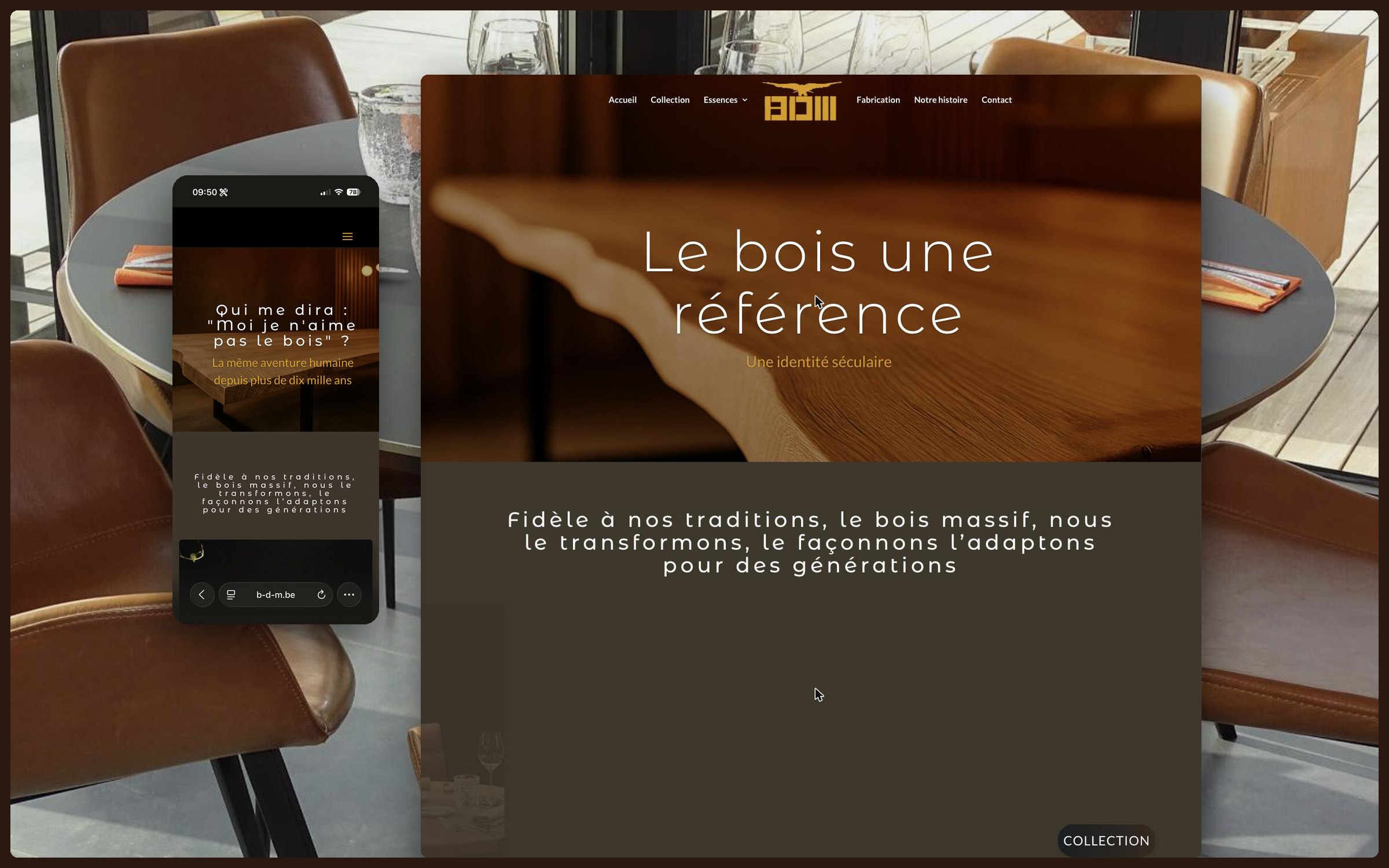 BDM — aperçu du site sur ordinateur et mobile