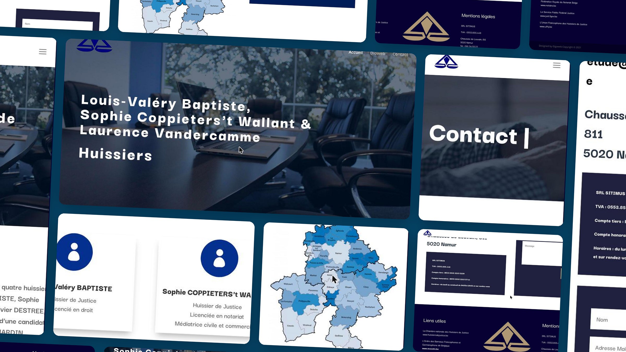 Huissier Namur — aperçu du site réalisé par Gigaweb
