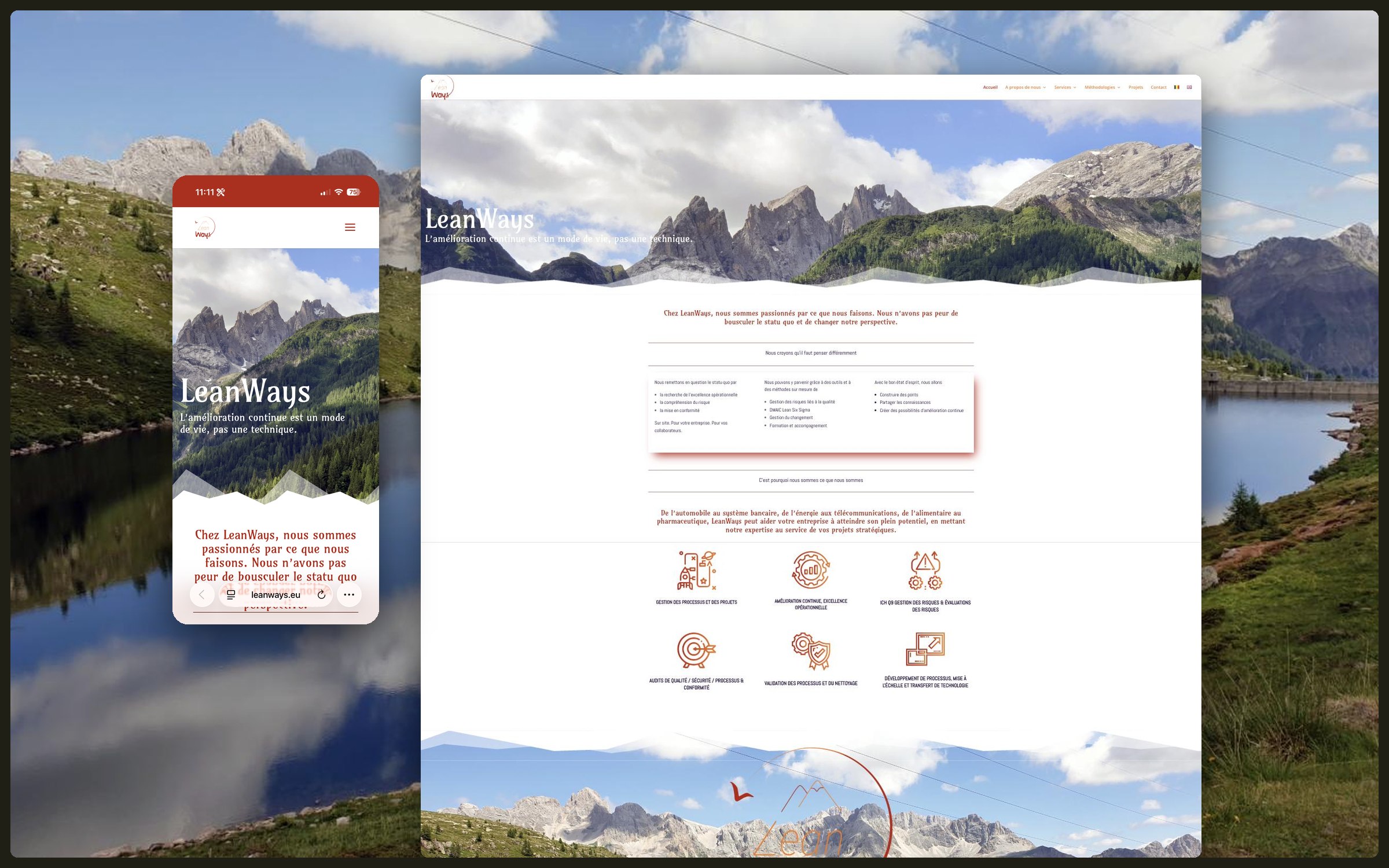 LeanWays — aperçu du site sur ordinateur et mobile