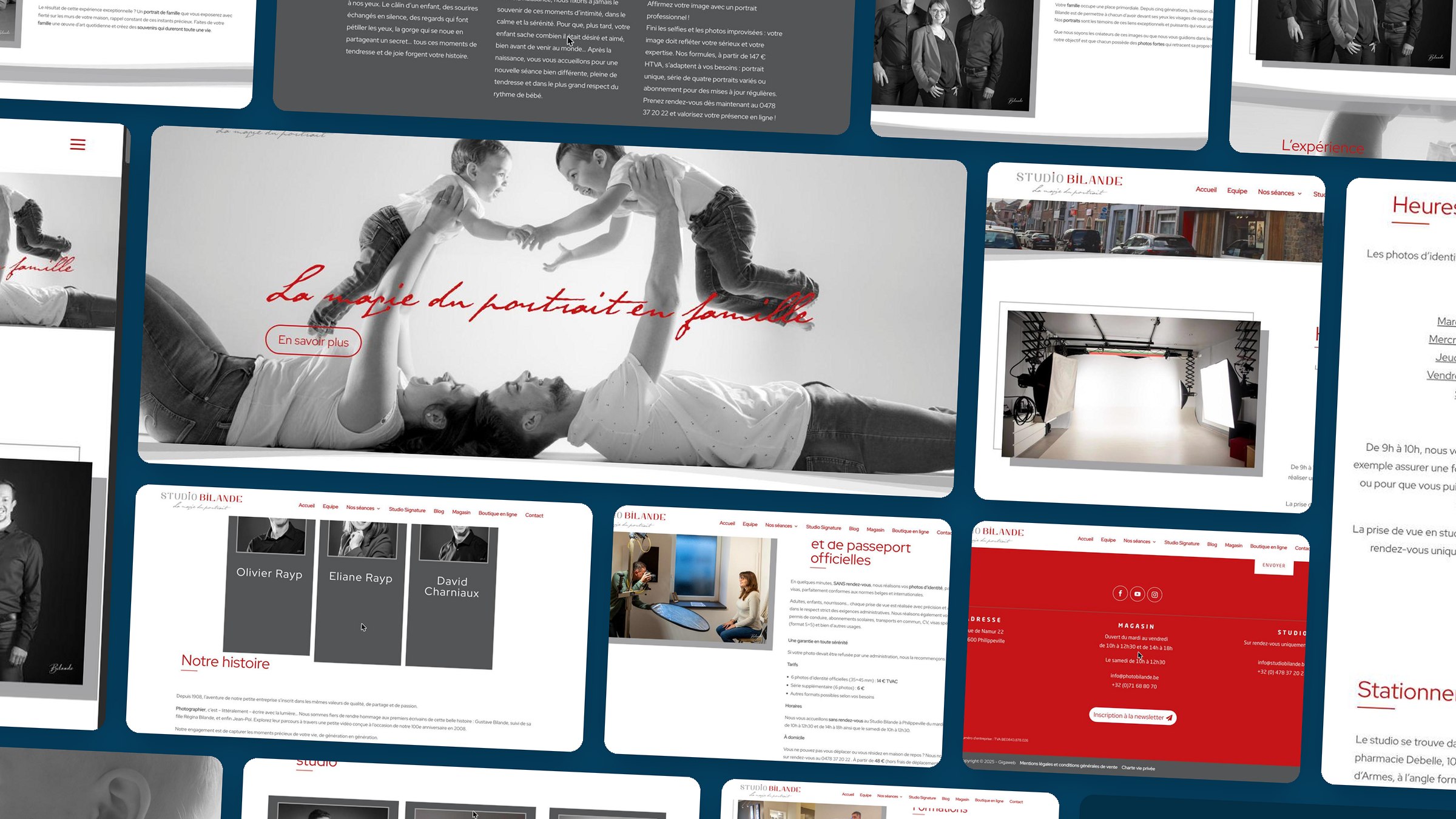 Studio Bilande — aperçu du site réalisé par Gigaweb