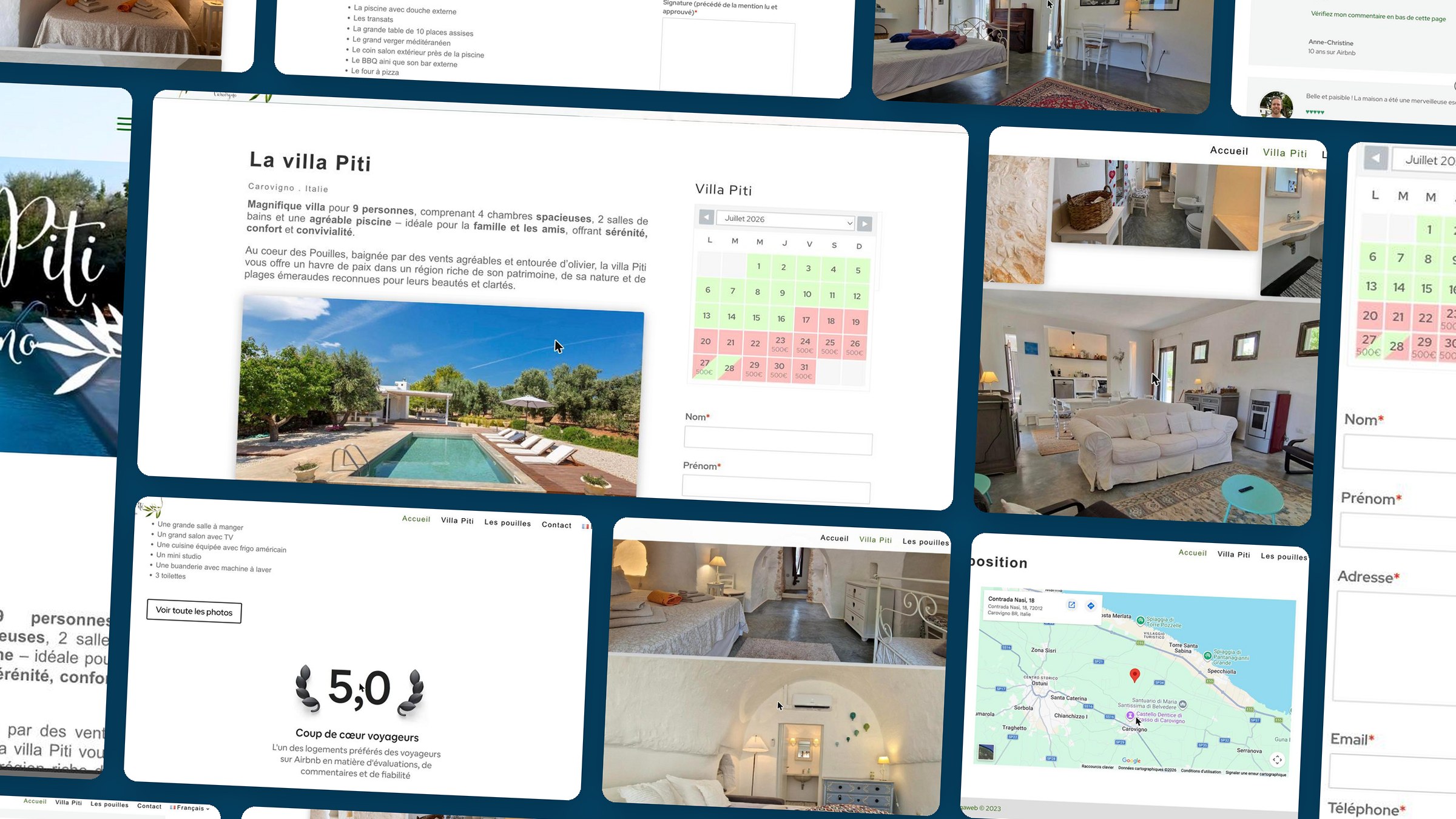 Villa Piti — aperçu du site réalisé par Gigaweb